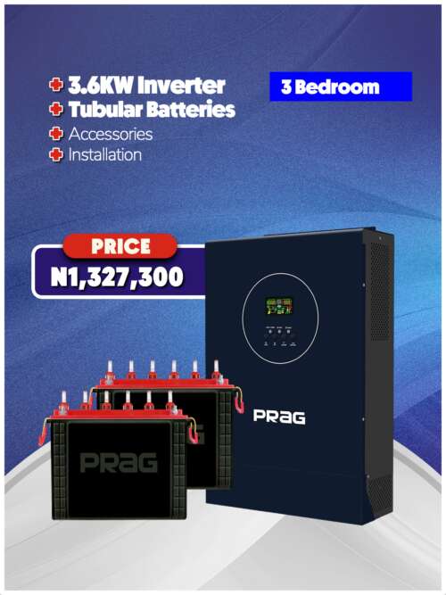 3.6KW Inverter + Tubular Battery + Accessories + Installation