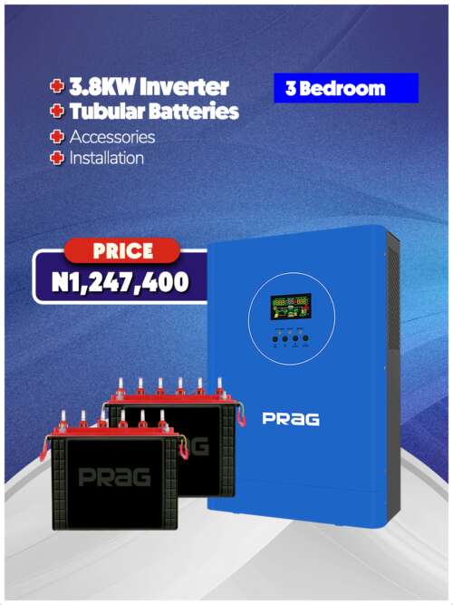3.8KW Inverter + Tubular Battery + Accessories + Installation