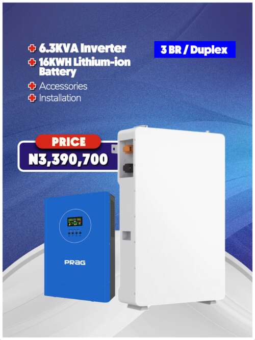 6.3KW Inverter + 16KWH Battery + Accessories + Installation