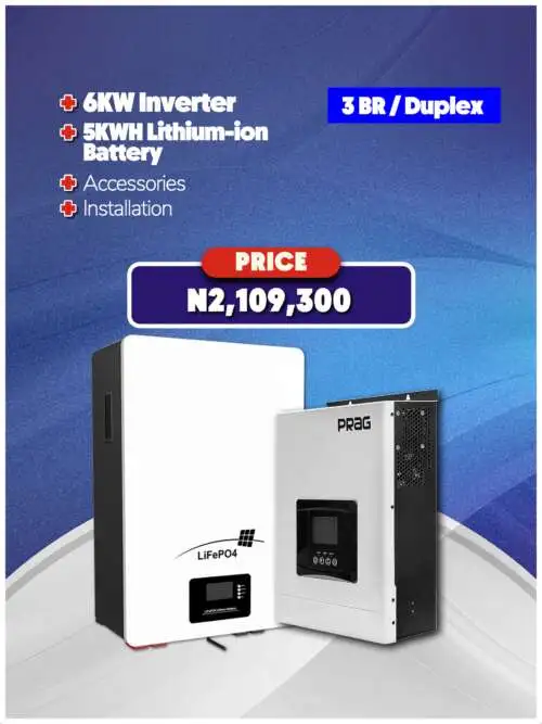 6KW Inverter + 5KWH Battery + Accessories + Installation