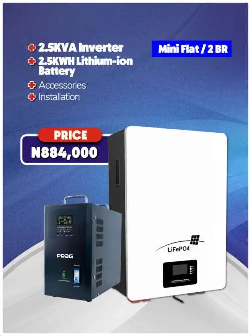 2.5KVA Inverter + 2.5KWH Battery + Accessories + Installation