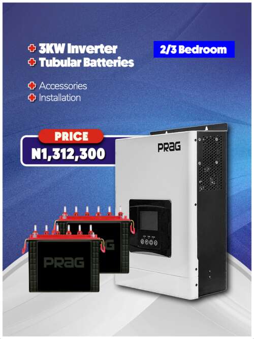3KW Inverter + Tubular Battery + Accessories + Installation