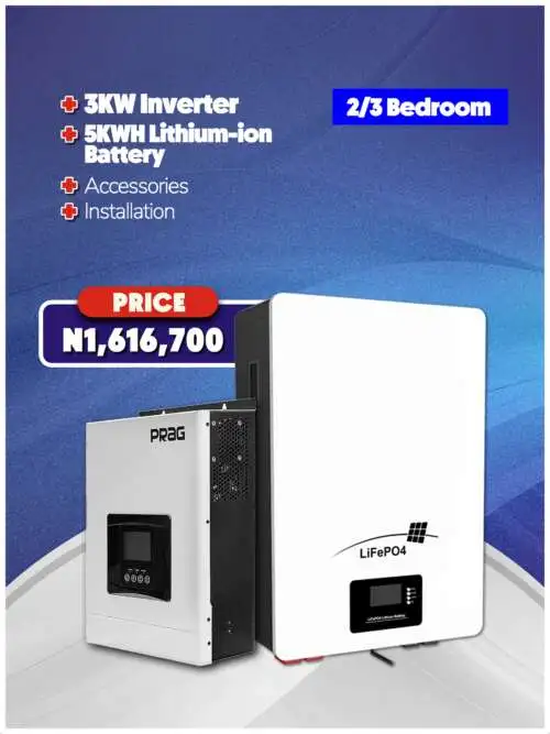 3KW Inverter + 5KWH Battery + Accessories + Installation