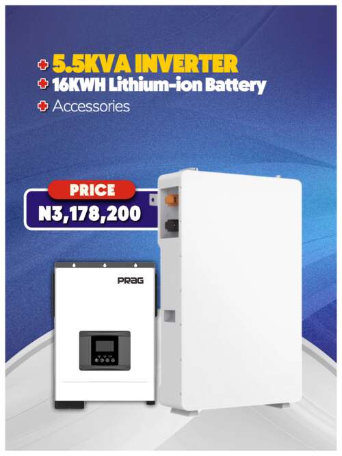 5.5KVA Inverter + Tubular Battery + Accessories