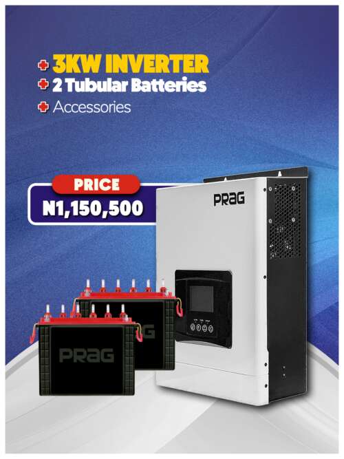 3KW Inverter + Tubular Battery and Accessories