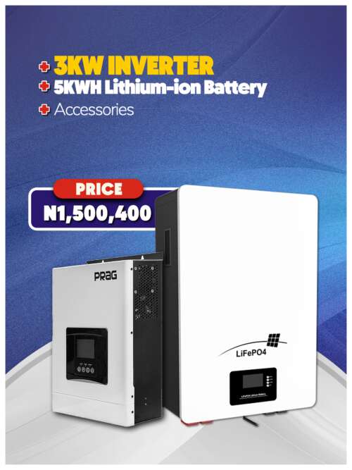 3KW Inverter + 5KWH Battery + Accessories