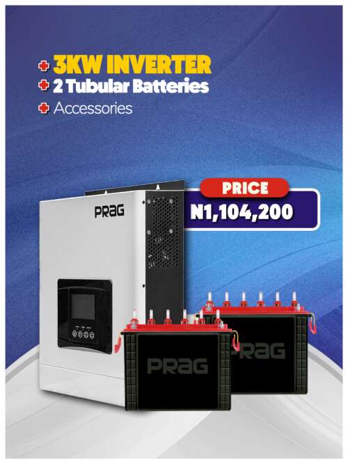 3KW Inverter + Tubular Battery + Accessories