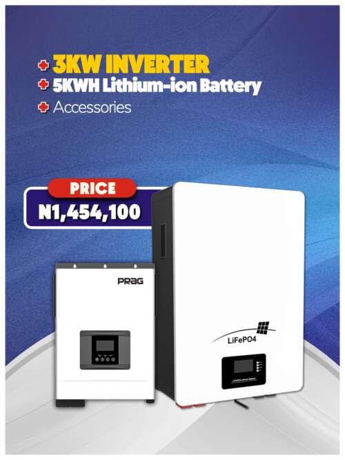3KW Inverter + 5KWH Battery + Accessories