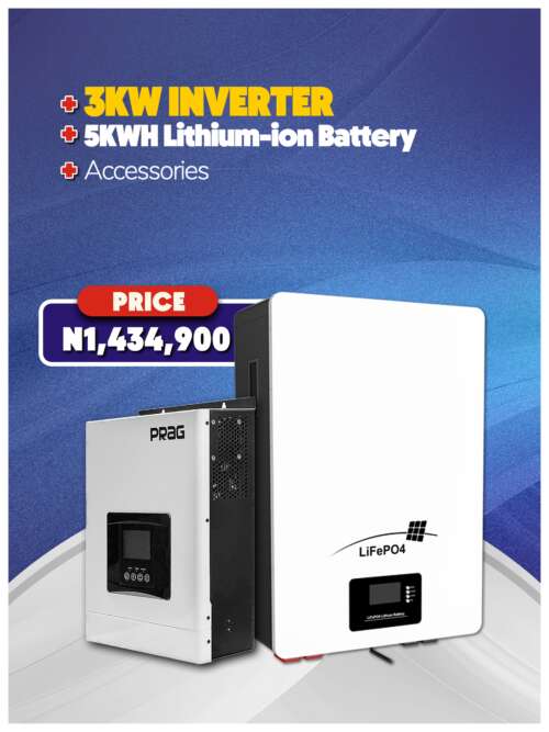 3KW Inverter + 5KWH Battery + Accessories