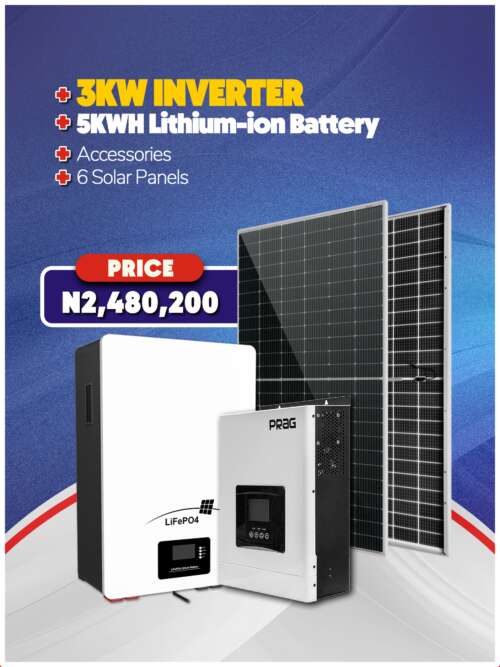 3KW Inverter + 5KWH Battery + Accessories