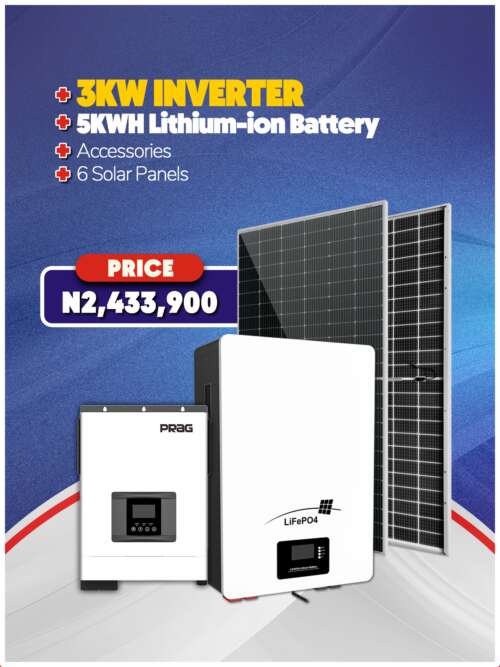 3KW Inverter + 5KWH Battery + Accessories